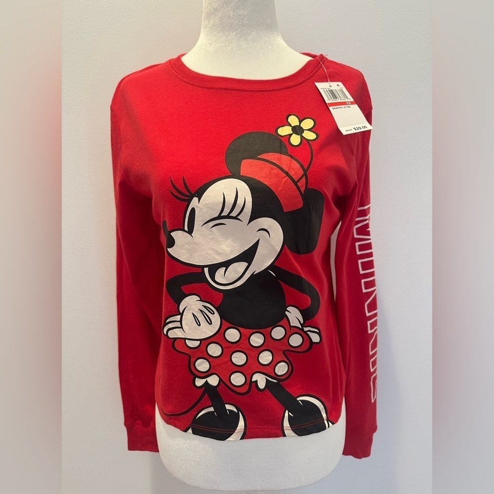 NWT Disney MINNIE MOUSE NWT Women’s Red long sleeve T shirt size XS